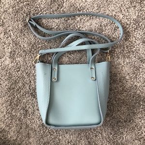 Miniso baby blue faux leather bag